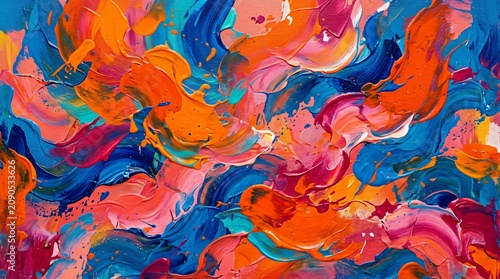Vibrant abstract art, colorful swirling patterns, fluid acrylic painting, bright background texture
