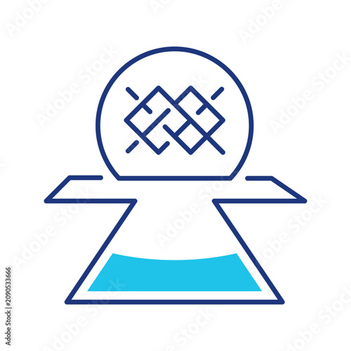 Quadro em tela Geode cinema icon. Travel and landmark line symbol. Color.