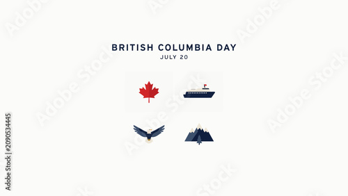 Obraz na plátně Minimalist illustration celebrating provincial holiday with national symbols wit