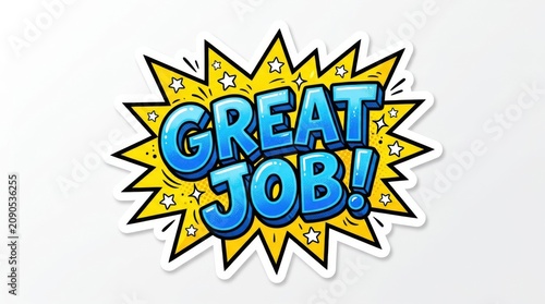Compliment Message, Great Job Cartoon Text