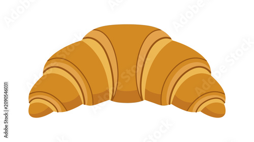 Fotografie Crescent roll with golden flaky layers, buttery taste, a perfect bakery breakfast item, ideal for food menus or baking websites