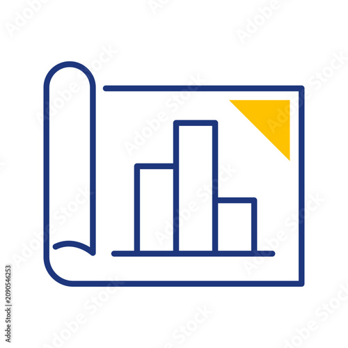 Bar chart icon. Business and web analytics line symbol. Color.