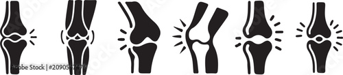 Bild auf Leinwand human joint icon set vector eps 10