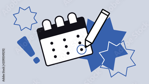 Business Time Management Reminder Template, Stressed Employee and Rush Hour Work Flat Graphic Illustration Set for Landing Page