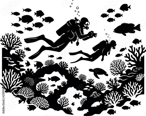 Tableau sur toile Scuba Diving Adventure