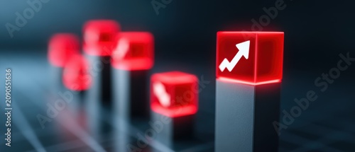 Market chart displaying fluctuations and mixed signals indicating uncertainty in growth patterns