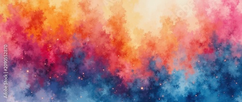 Vibrant Cosmic Nebula Sky with Colorful Gradient and Sparkling Stars