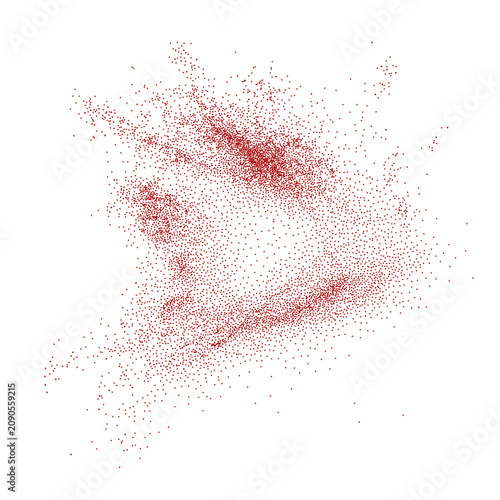 Fényképezés Vibrant red chili powder pile isolated on transparent white background1 top view