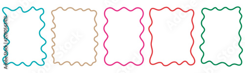 Set of colorful decorative rectangular frames and borders.