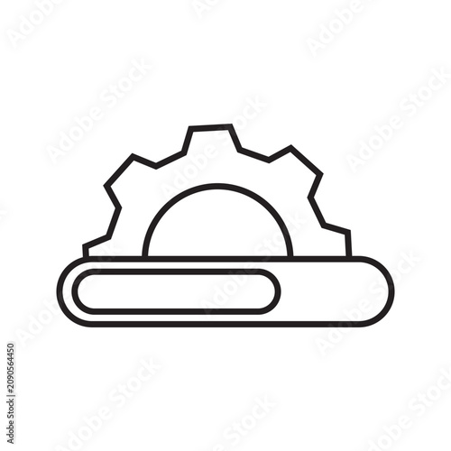 Minimal process loading gear line icon isolated on background. Suitable for system processing, software loading, automation, workflow execution, and technology operation concepts.