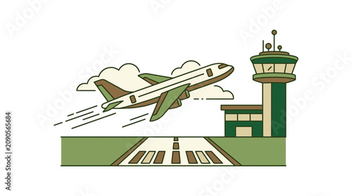 Airplane Taking Off From Airport