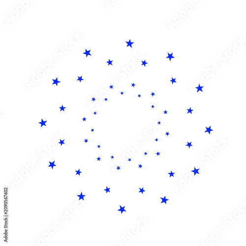 a collection of blue stars forming a circle without a background