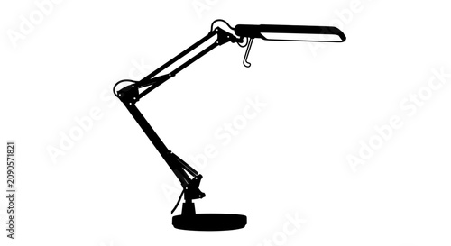Canvastavla Desk lamp silhouette against a white background modern design