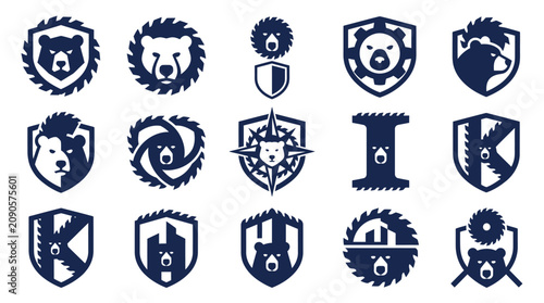 Bild auf Leinwand Collection of shield logos.