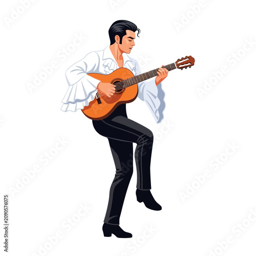 Flamenco Guitarist Performing Spanish Music