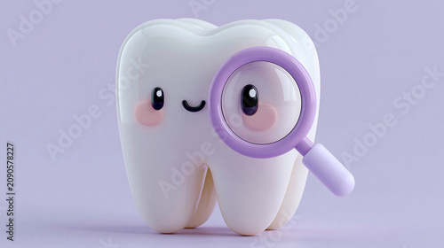 Cute Tooth with Magnifying ...
