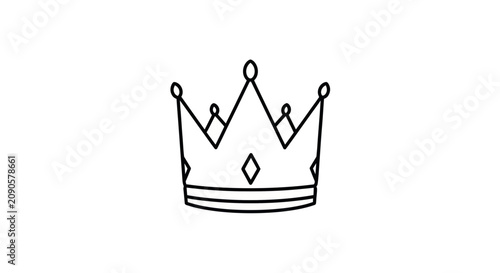 Fotografie Regal royal crown line art icon for leadership