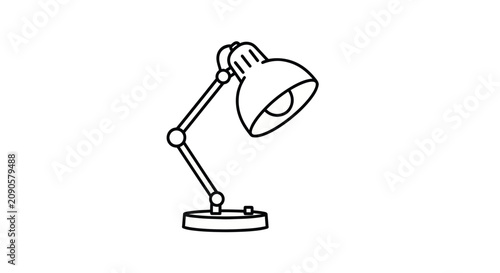 Adjustable desk lamp line art icon