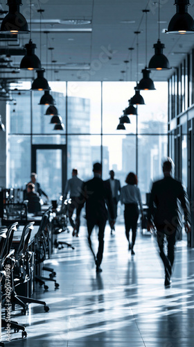 Modern Office Corridor: Sil...