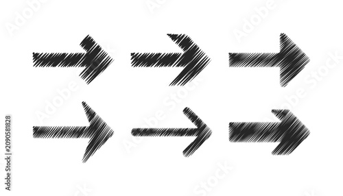 Φωτογραφία vector set of arrows sign (sketch shading lines - artwork 1)