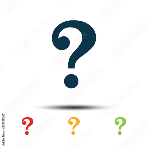 Colorful Set Question Mark Icon Vector Logo Template