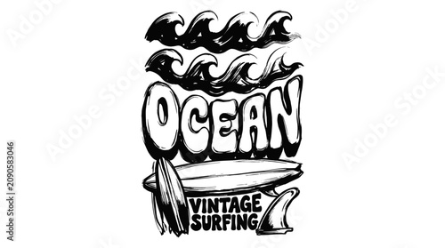 Photography Ocean vintage surfing design