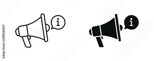 Konstfotografi Announcement icon in outline and solid style, vector illustration
