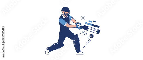 Obraz na płótnie Cricket Player Batting