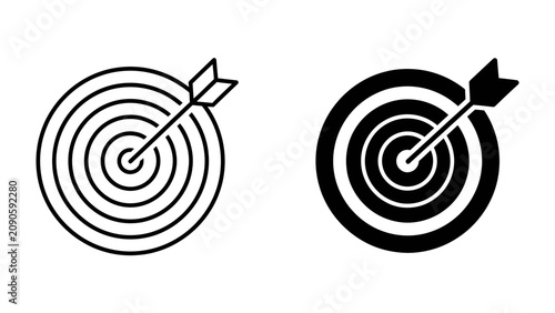 Canvas Print Target and Arrow Icon Set