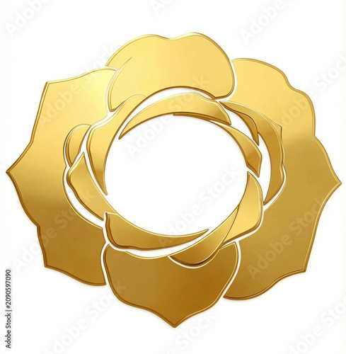 a gold flower with a minimal and simple line