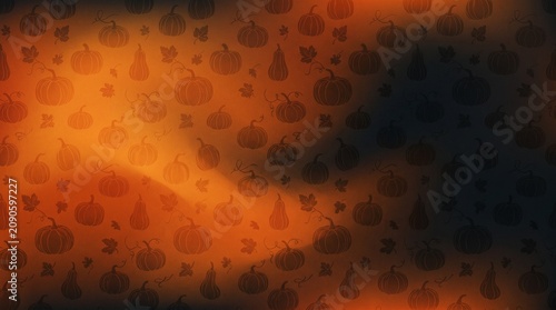 Halloween Pumpkin Pattern Orange Black Gradient Background
