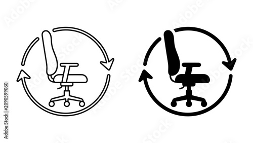 Принти на полотні Office Chair Rotation and Exchange Icons