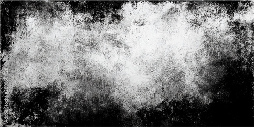 Tableau sur toile Distressed grunge texture with a rustic vintage feel, dark faded borders and a weathered central area with abstract white and gray patterns, creating a sense of decay or age