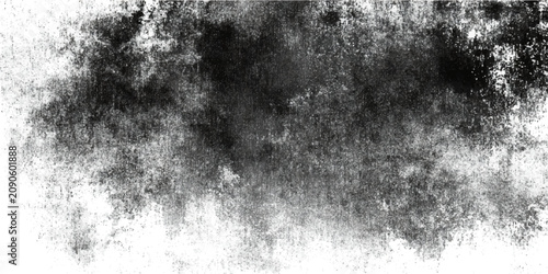 Slika na platnu Black abstract smudge or ink stain texture with a white background, appearing like a distressed grunge effect or a cloud of smoke