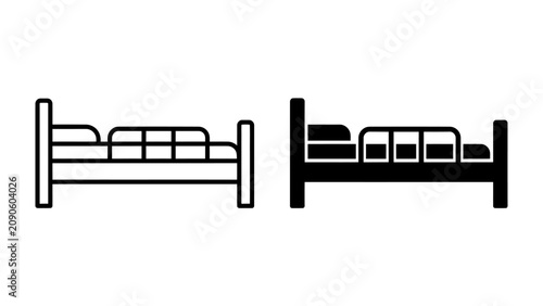Tableau sur toile Bed Icon Set
