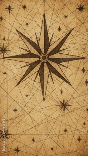 Vintage nautical star map mobile wallpaper