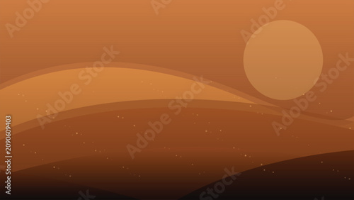 Abstract Sand Dunes Landscape Minimalist Flat Art Illustration Background for Website Banner Presentation and Digital Media Decoration