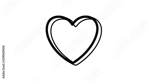 Foto Hand drawn double line heart shape symbol of love