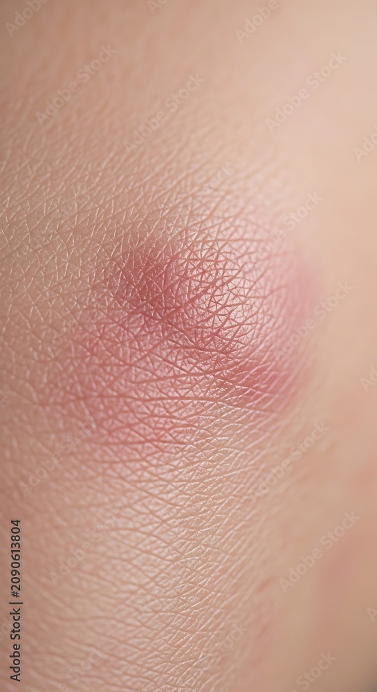 Fototapeta premium Close Up Red Bruise and Skin Irritation on Human Skin