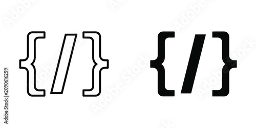 Canvas-taulu Programming code snippet set featuring outline and solid styles for software dev