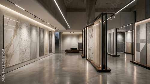 Luxury Tile Showroom Interior Design with Premium Floor and Wall Tiles