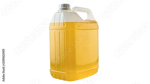 Photos Yellow plastic jerrycan canister fuel container utility isolated on transparent