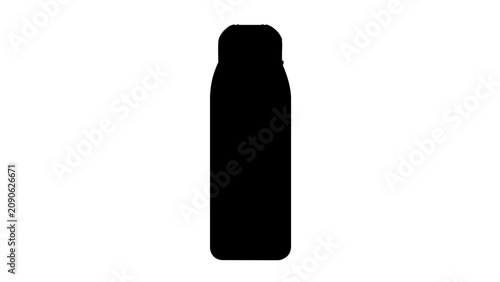 Single water bottle vector icon with clean minimalist line art design, ideal for sports hydration, fitness equipment, and athletic application illustrations