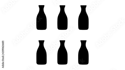 Sports hydration water bottles collection vector illustration featuring minimalist line art design with multiple bottles, perfect for fitness and athletic graphics