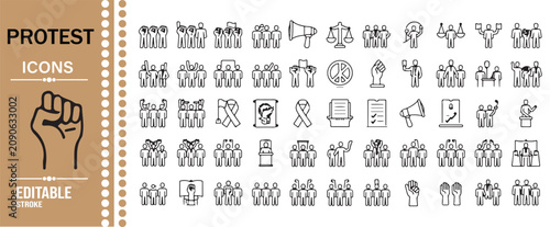 Foto Protest Movement and Political Activism Icon Collection