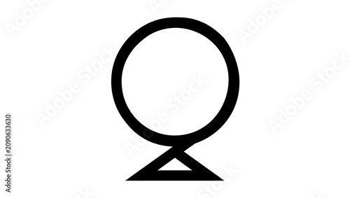 Simple circular trophy and award vector icon illustration with minimalist line design, perfect for achievement success celebration and victory graphics and recognition symbols