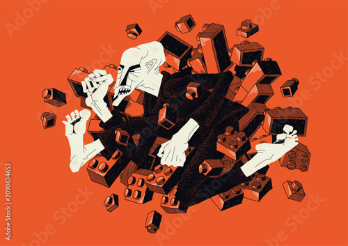 Canvas Print Vector illustration of rebellion and nonconformism