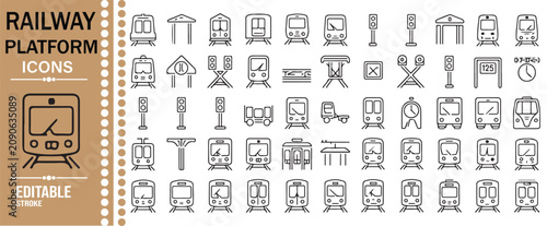 Train Platform Equipment and Passenger Service Icons