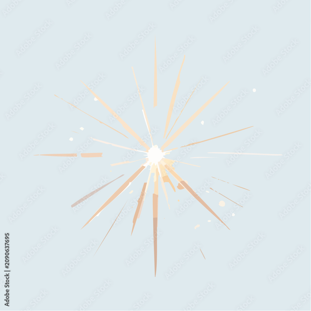 Fototapeta premium Abstract sparkler explosion on a light blue background with subtle glowing particles