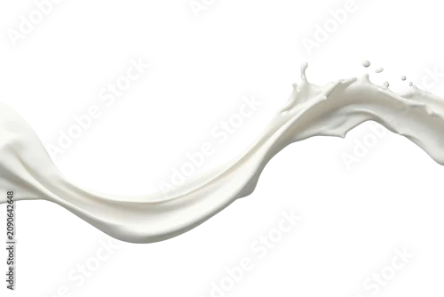 Fototapeta na wymiar Milk splash wave creating dynamic liquid movement, flowing white cream on transparent background
